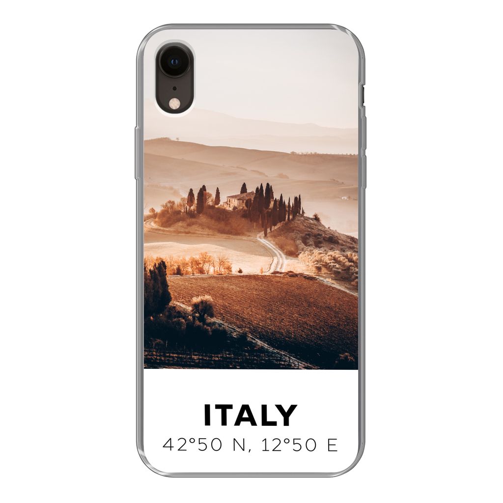 MuchoWow Handyhülle Schutzhülle Hülle für iPhone XR Toskana - Italien - Sommer Silikon Softcase Handy Hülle - Schutzdeckel