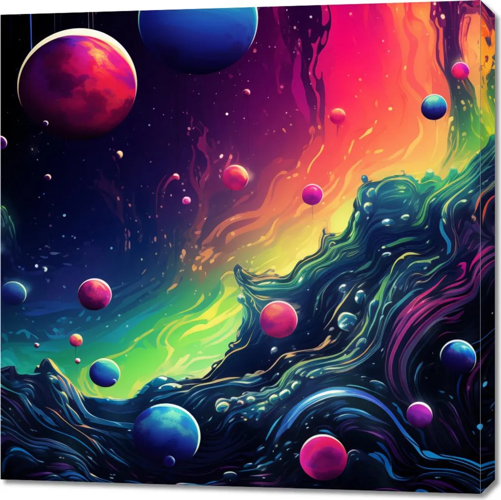 Quadro 90x90 cm Caleidoscopio delle Galassie | Arte Moderna Materica