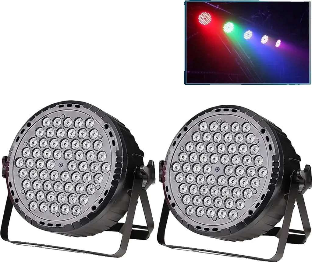 2x Faretti LED Par 60 LED RGB - Luci Discoteca e Feste con Spina UE