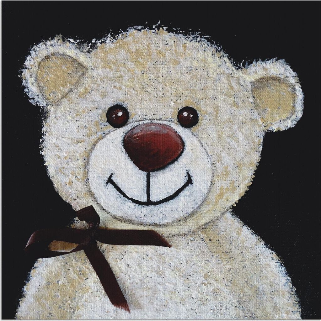 ARTland Wandbild Alu für Innen & Outdoor Teddybär Größe: 40x40 cm