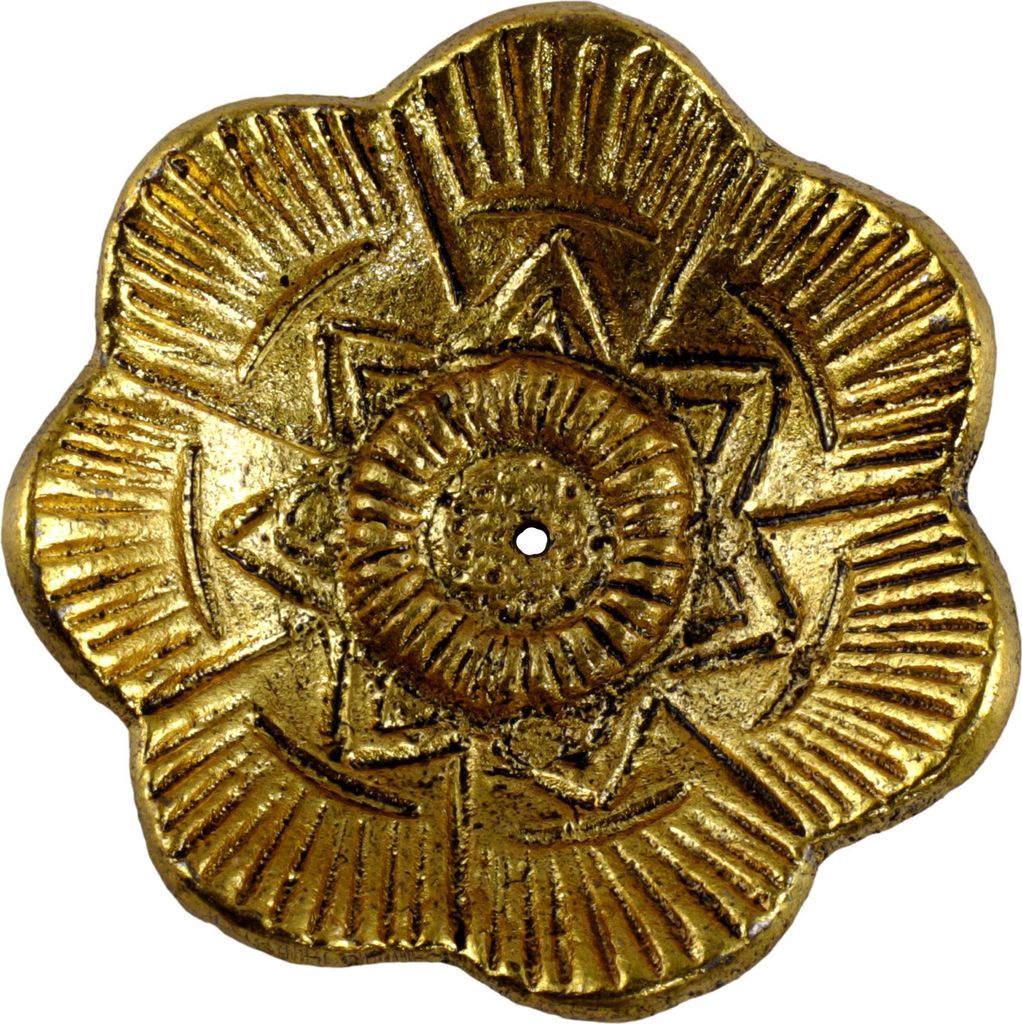 Räucherstäbchenhalter klein Blume Metall gold Blüte Produktbild 
