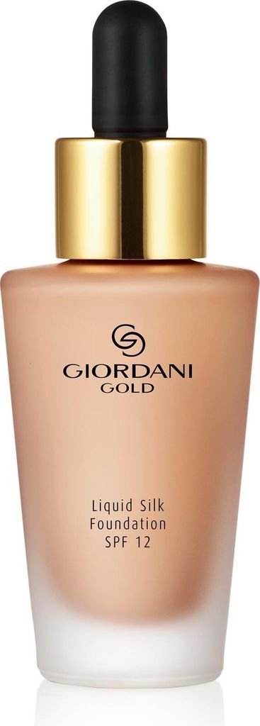 A product shot of a foundation bottle with a dropper.