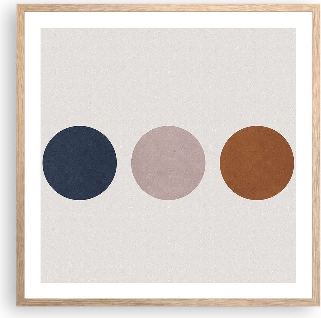 Gerahmtes Poster - Rahmen in heller Eiche - Minimalistisch Räder Modern - 60x60 cm - Wand Bild - Wanddeko - Wandbilder - Kunstposter - Wandposter ...