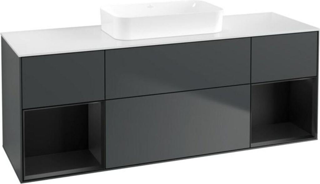 V&B Waschtischunterschrank Finion 160x60,3x50,1cm, Rg b m La, md bl. m Lac