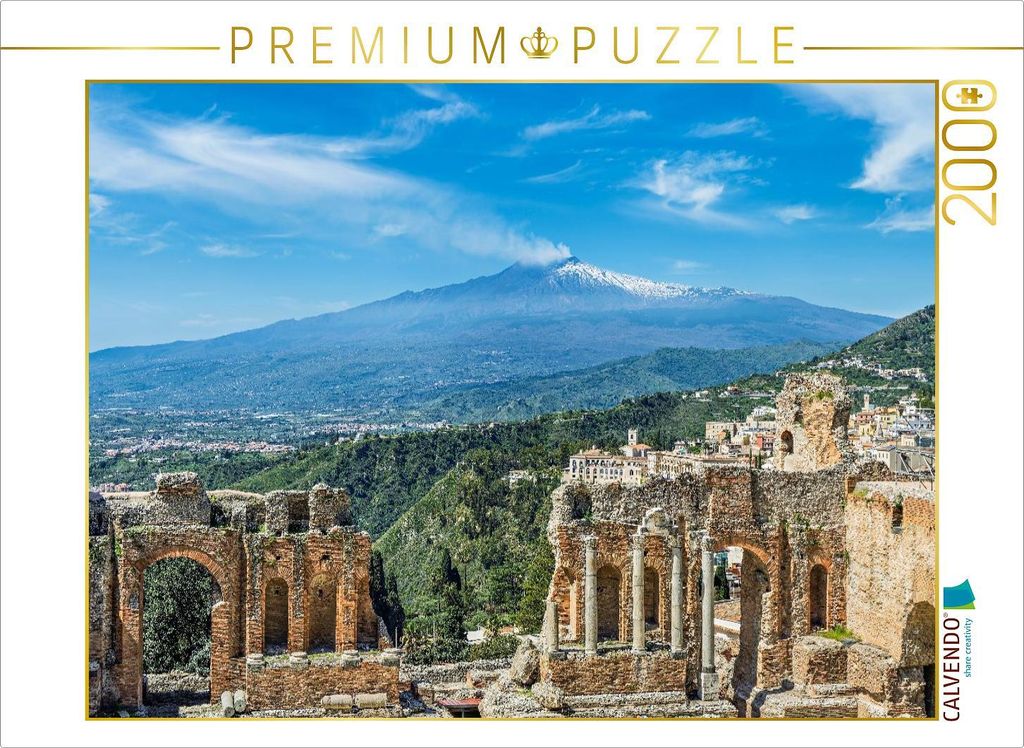 CALVENDO Puzzle Taormina in Sizilien | 2000 Teile Lege-Größe 90x67cm Foto-Puzzle für glückliche Stunden