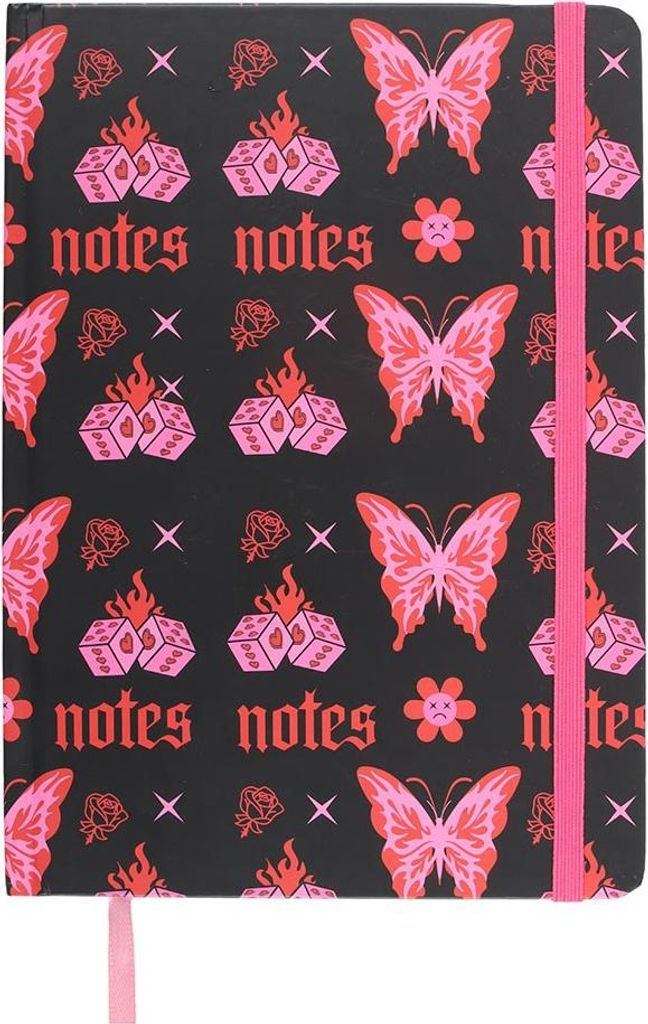 Something Different - Schmetterling-Notizbuch, A5 SD10598 (Einheitsgröße) (Schwarz/Pink)