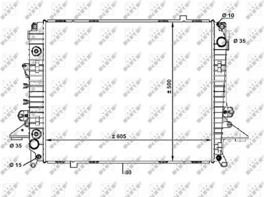 Kühler Motor Kühlrippen 605 - 500 mm Alu NRF für u.a. LAND ROVER DISCOVERY