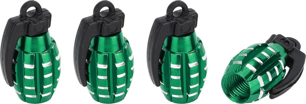 Reifenventilkappen 14x29MM Auto Radventilkappe Aluminiumlegierung Grün für Auto Fahrrad Motorrad LKW Anti-Crash-Reifenventil-Staubschutzkappe Ven...