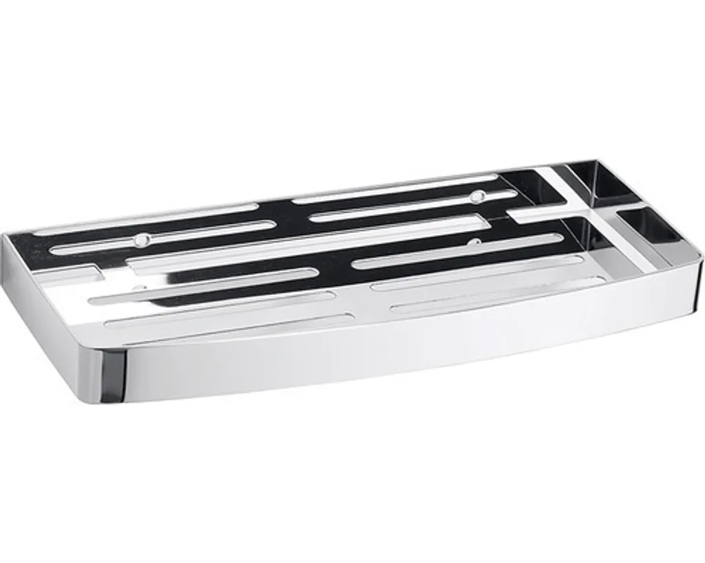 Accessoire de douche : porte-savon rectangulaire inox brillant pour lavabo