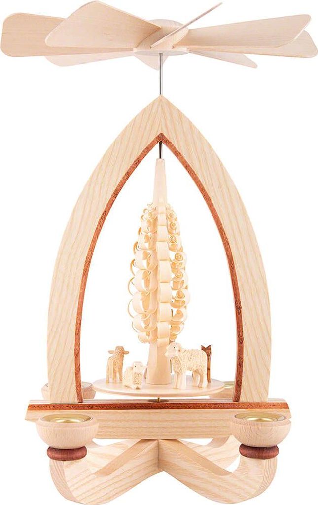 1-stöckige Pyramide Schafe - natur (28cm) von Heinz Lorenz Pyramiden