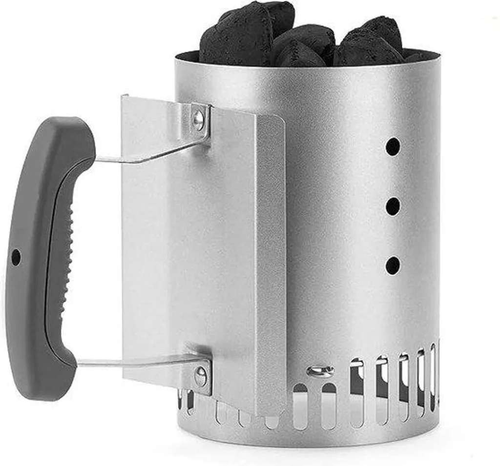 Allume-barbecue charbon 15 cm aluminium pour camping et pique-nique