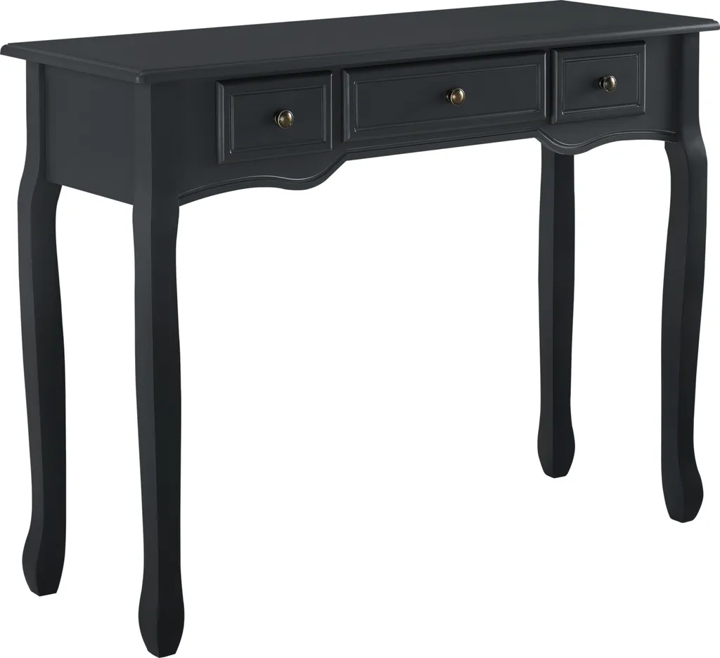Console de rangement étroite noire - Solution gain de place 3 tiroirs