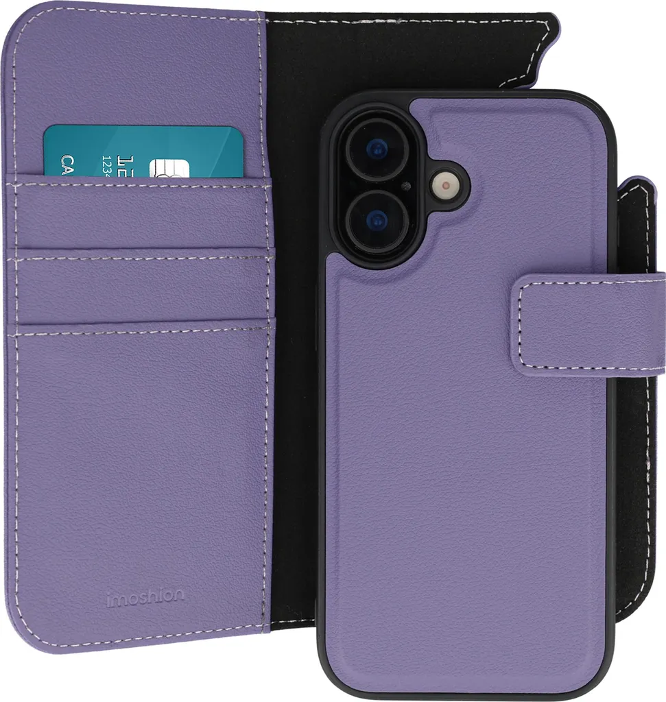 Custodia 2 in 1 iPhone 16 imoshion Viola - Bookcase Magnetica Slim