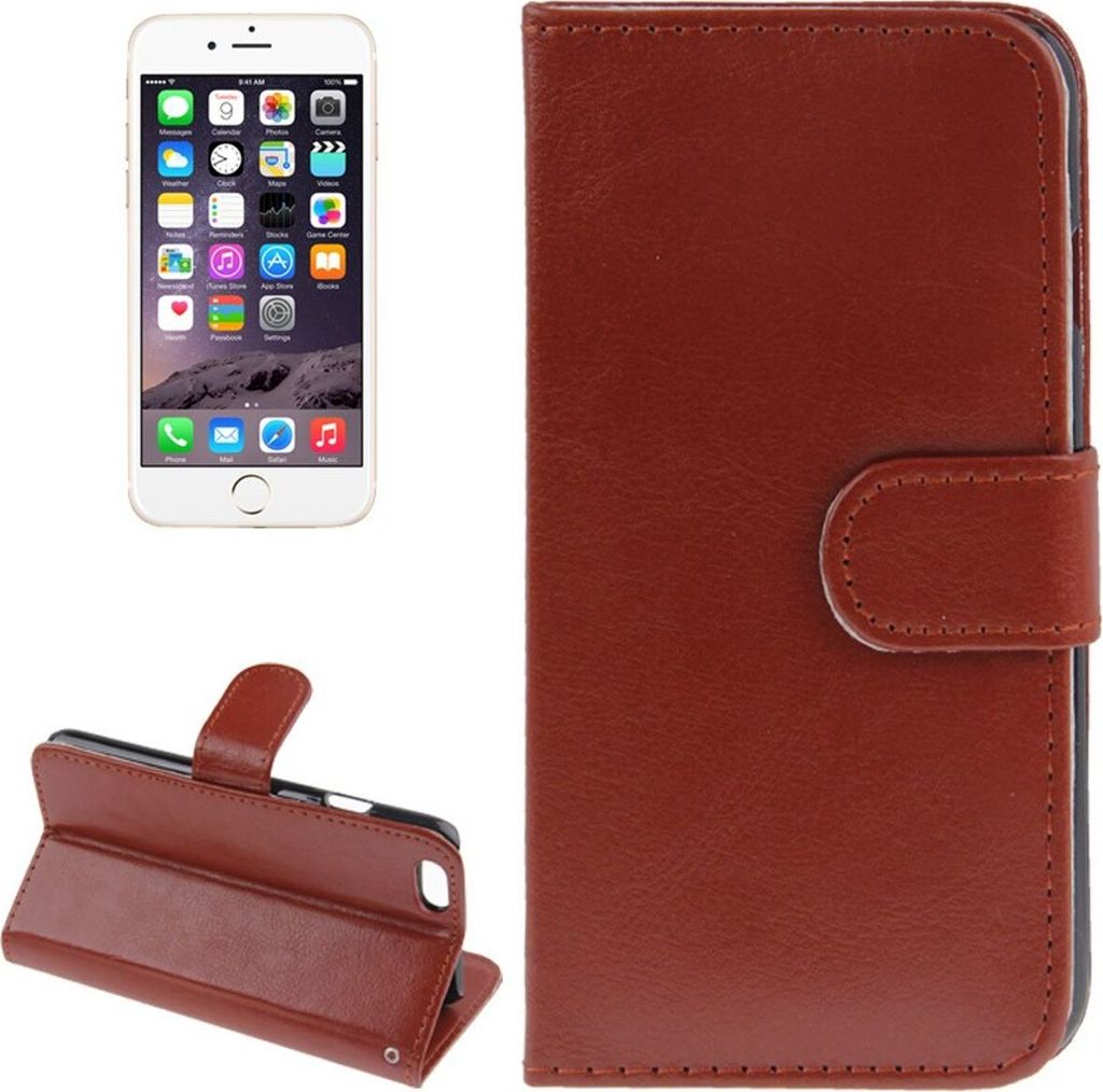 Schutzhülle Handytasche (Flip Quer) für Handy Apple iPhone 6 Plus Braun