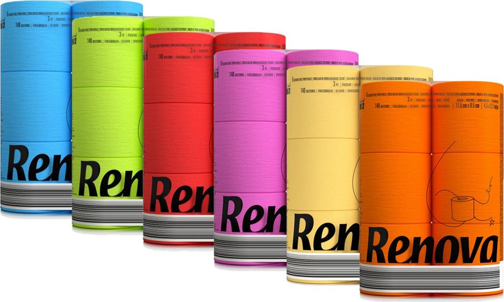 Multipack Toilettenpapier - 36 Rollen - 6 Farben - ohne Produktbild 