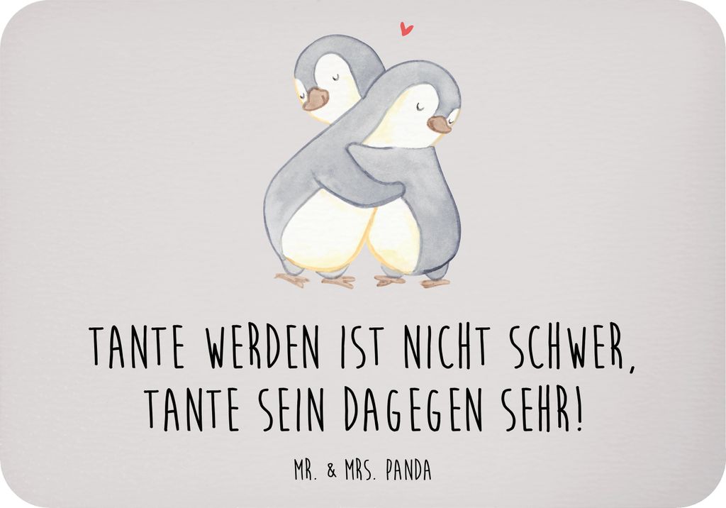 Mr. & Mrs. Panda Kühlschrankmagnet Tolle Tante - Grau Pastell - Geschenk, zettelhalter, haftmagnet, Geschenke für Tanten, Neffe, Freude, whiteboa...