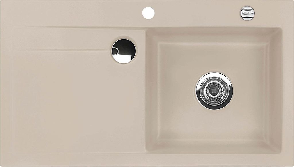 Flächenbündige Spüle STEMA 90 F in FANGO Becken rechts mit Produktbild 
