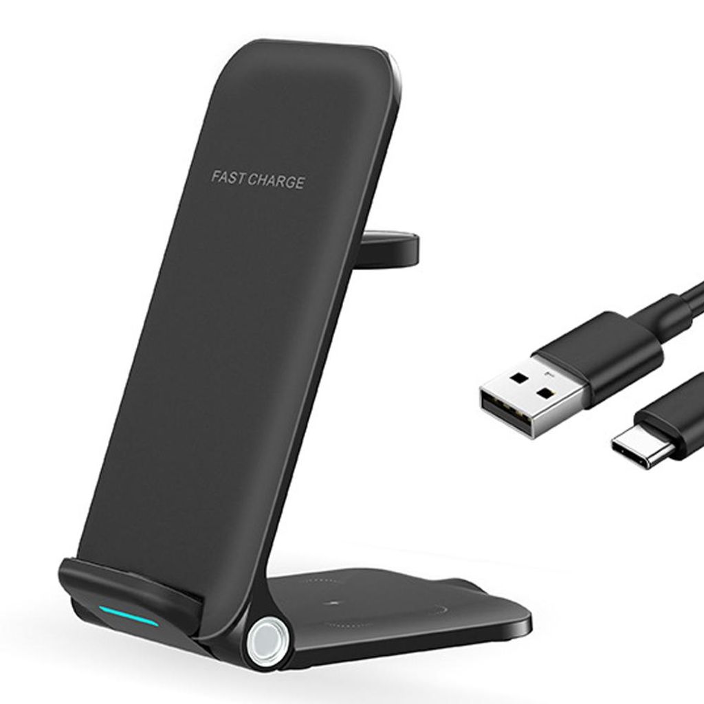 Faltbarer 3-in-1 Wireless Charger, 15W induktives Laden, Produktbild 