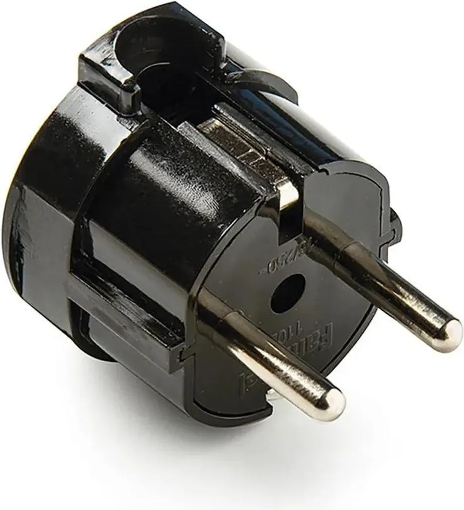 Famatel 1133 – Spina Schuko TT 16A /-250V, 100% gomma, IP-44, colore: nero
