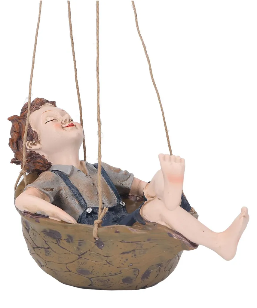 Statuette garçon extérieur peint à la main résine durable et anti-intempéries - 4