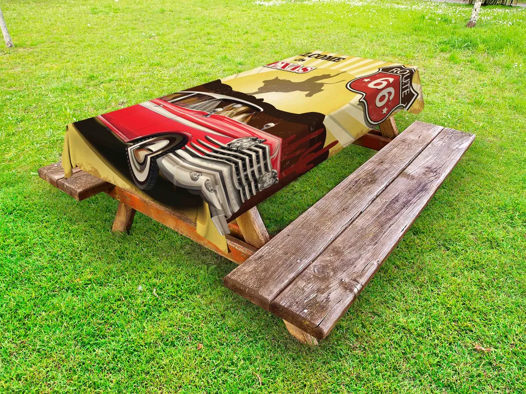 Tovaglia Esterno 145x265 ABAKUHAUS Vintage - Texas Rodeo Multicolor