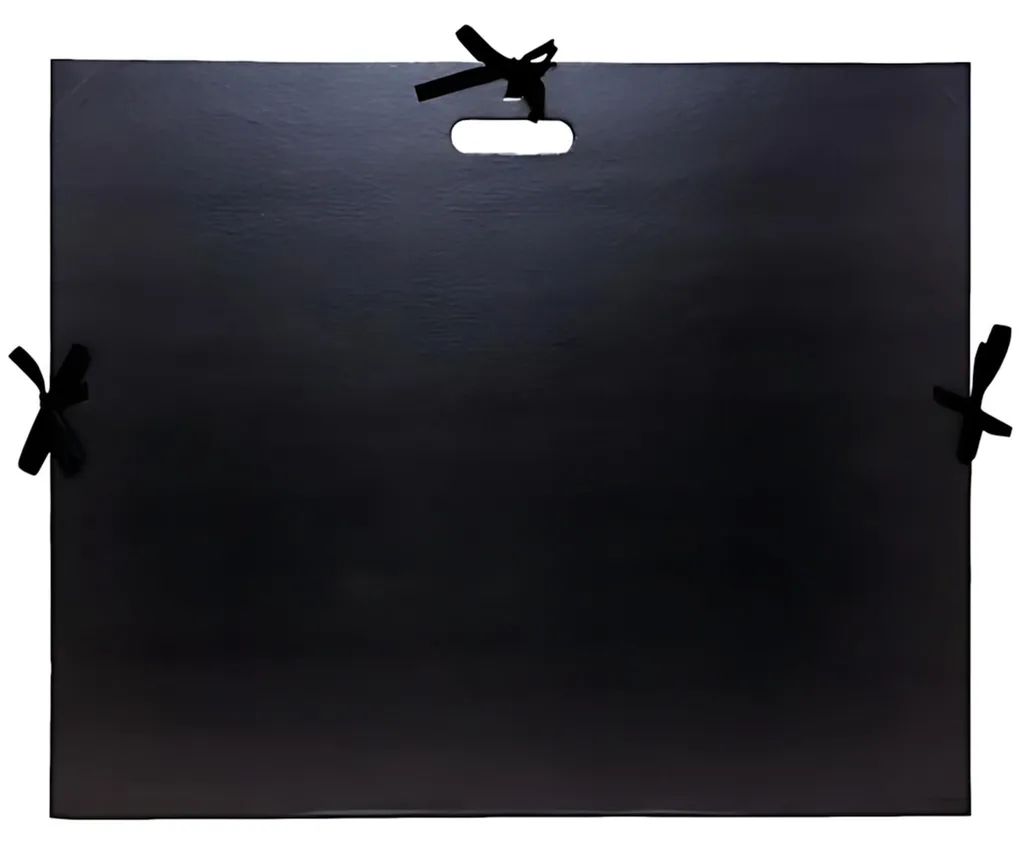 Porte-documents rigide 50x70 cm noir avec nœud de fermeture élégant
