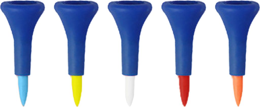 5 Stück Golf-Tees, unzerbrechliche Golf-Tees aus Kunststoff, Großpackung mit breiter, weicher Gummikappe, reduziert Reibung, seitlicher Spin, Gol...