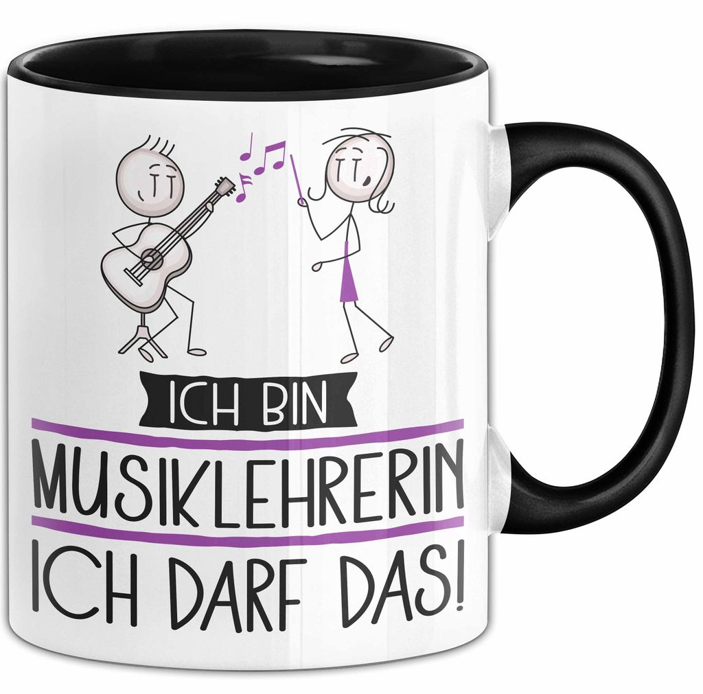 Geschenk für Musiklehrerin Tasse Lustige Geschenkidee Geburtstag Ich Bin Musiklehrerin Ich Darf Das (Schwarz)