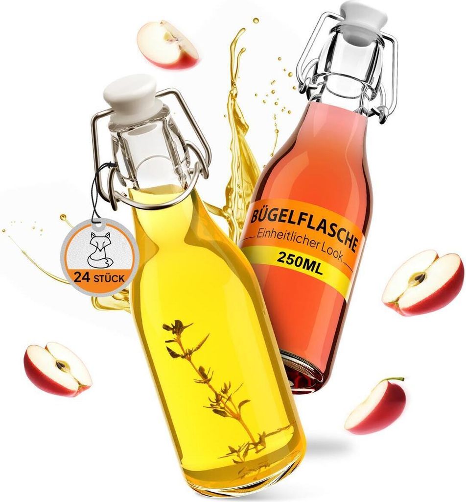 24x Glasflasche 250ml Flaschen zum Befüllen Einmachgläser Produktbild 2
