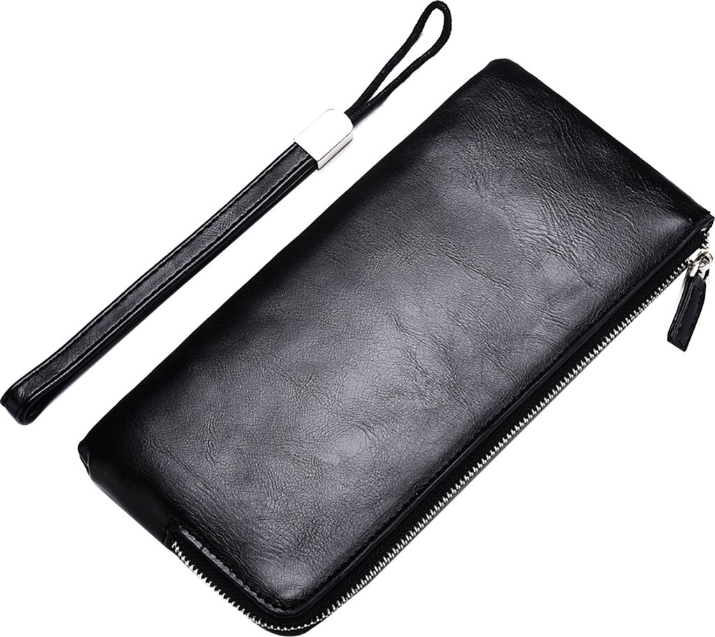 Deabolar Herren Einfarbig Kunstleder Lange Brieftasche Kartenhandy Halter Clutch Geldbörse Kaffee
