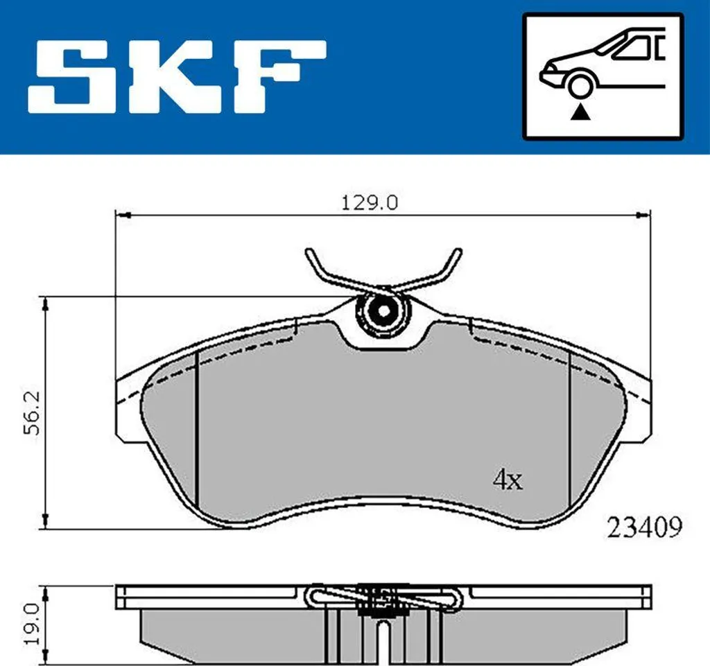 Jeu de plaquettes de frein à disque SKF pour Citroën C2 C3 Berline