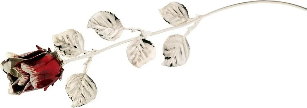 Fleur Éternelle Décorative Rose Bourgogne et Argent 30 cm BG1765BOS Luxe