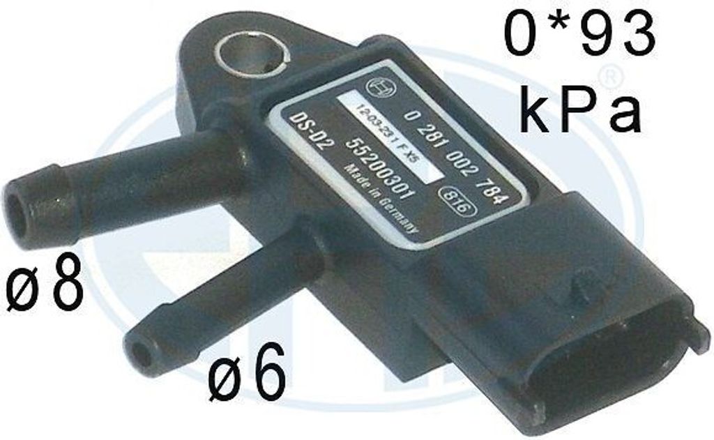ERA 550755 Abgasdruck Differenzdrucksensor für OPEL ZAFIRA B (A05) Astra H Caravan (A04) Astra H Schrägheck (A04) Astra H GTC (A04) Vectra C Caravan