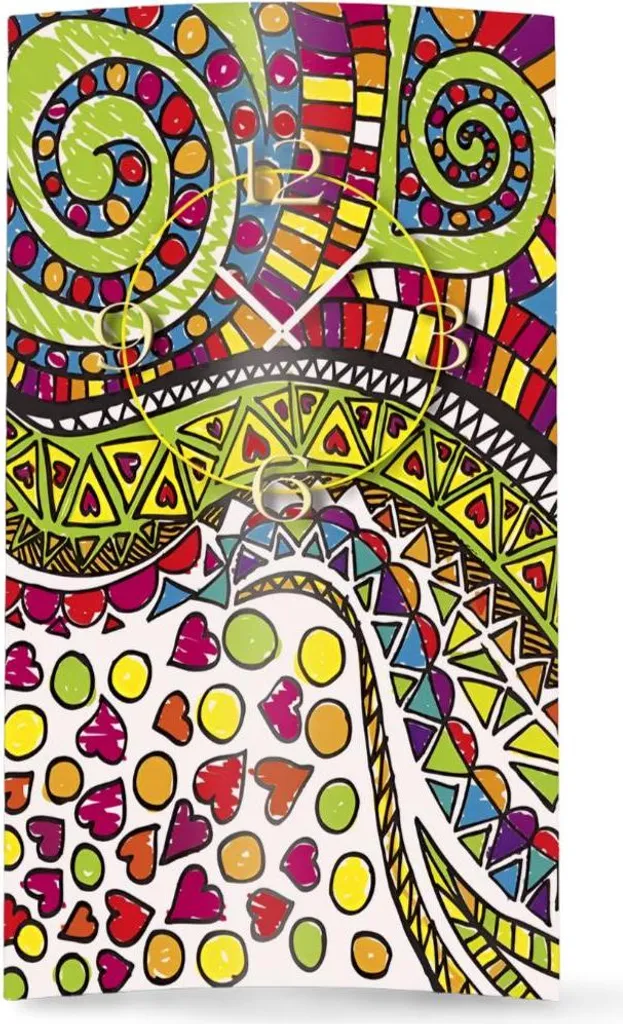 Horloge murale colorée Doodle Kritzel dixtime 3D-0165 design moderne