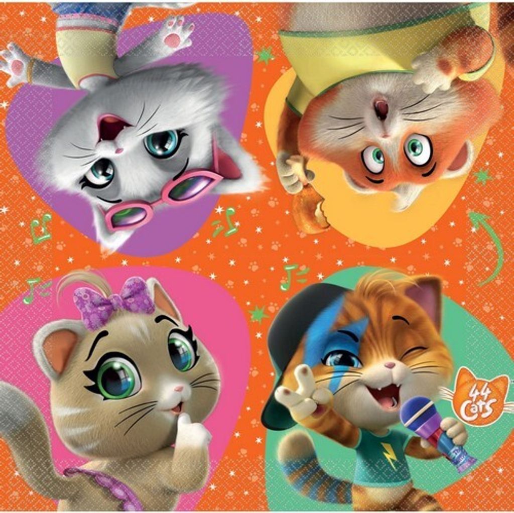 16 Servietten 44 Cats - Katzen machen Musik 33x33cm
