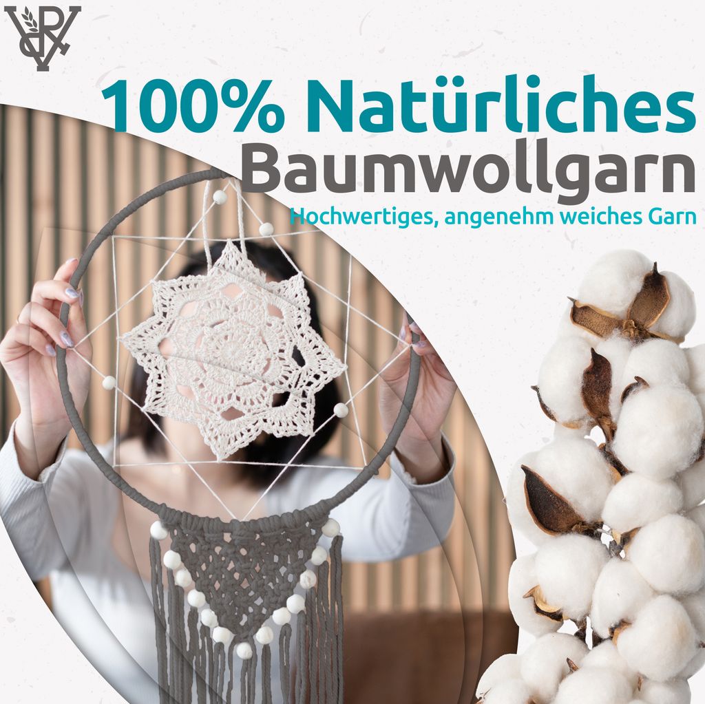 Makramee Garn - 200m (Stärke: 3mm) - Gezwirntes Baumwolle Produktbild 3