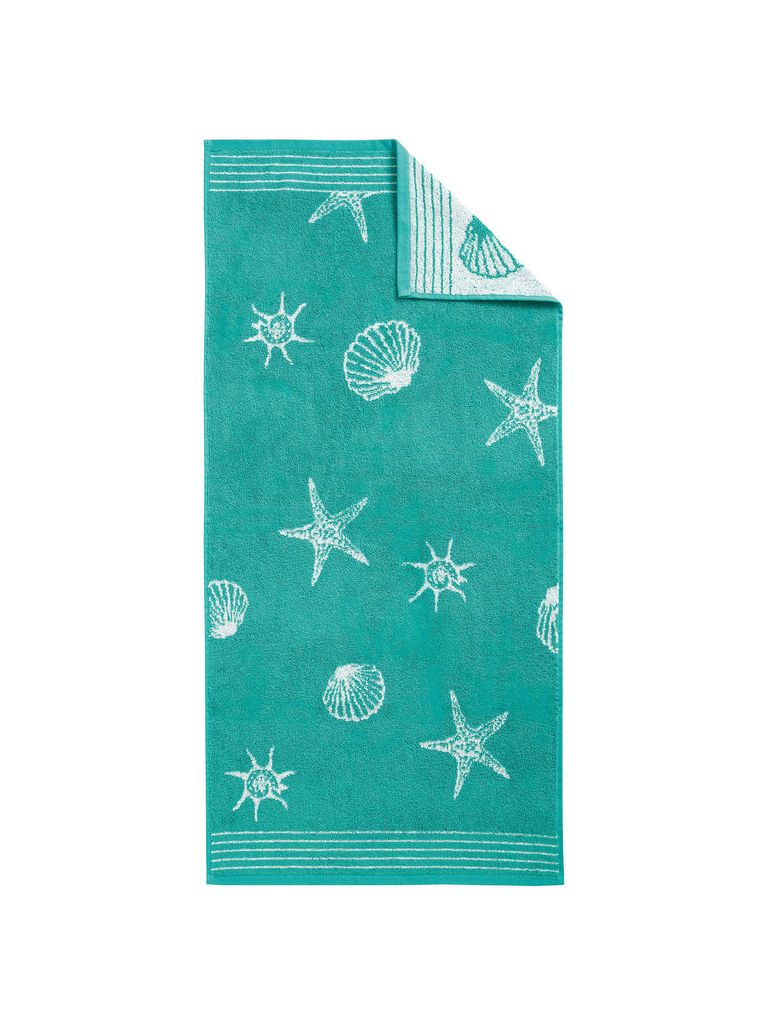 Dyckhoff Handtuch Frottierhandtuch Duschtuch Maritim XL türkis 70x140cm