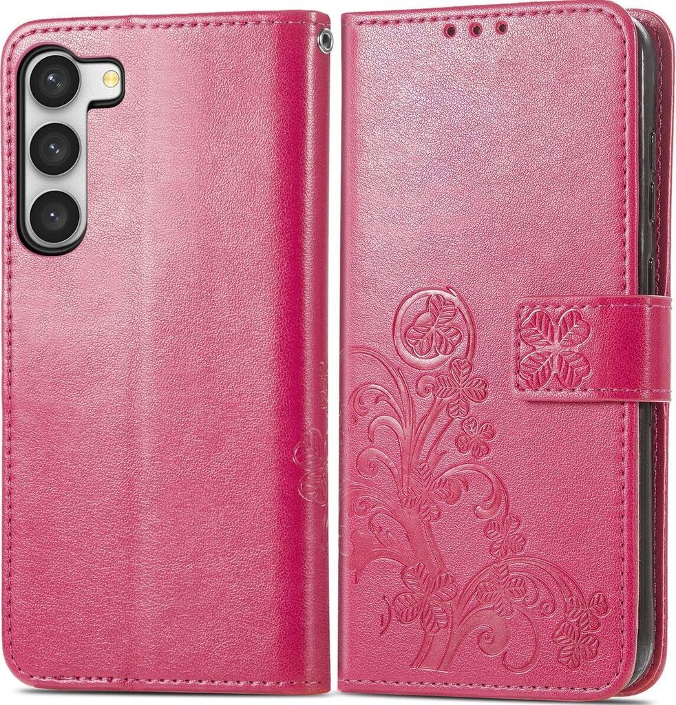 Mobigear Clover Samsung Galaxy A54 Hülle Klapphülle Geldbörse - Magenta