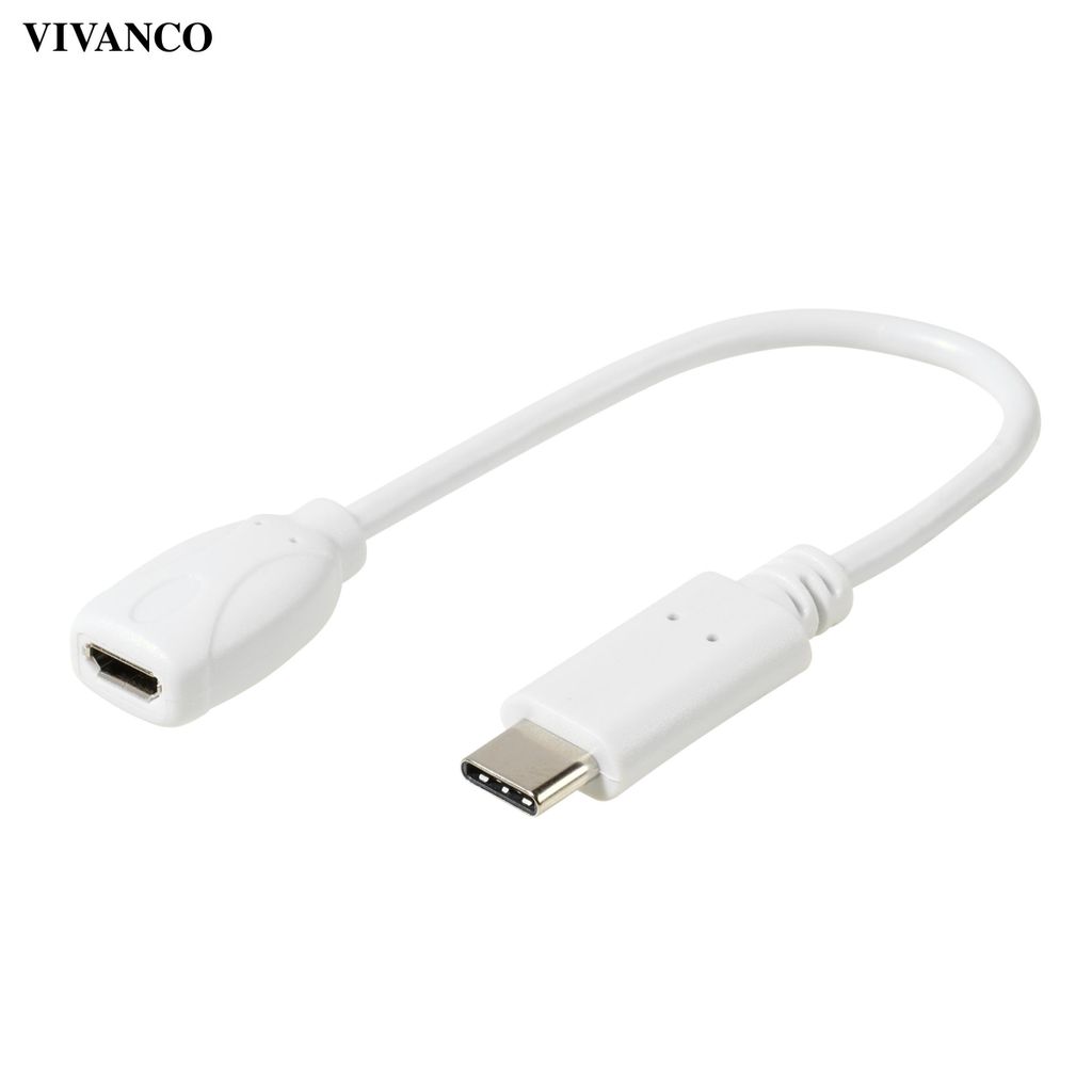 ViVanco™Adapter USB Type-C, USB C, micro USB, 0,1 m, Biela Obrázok produktu 