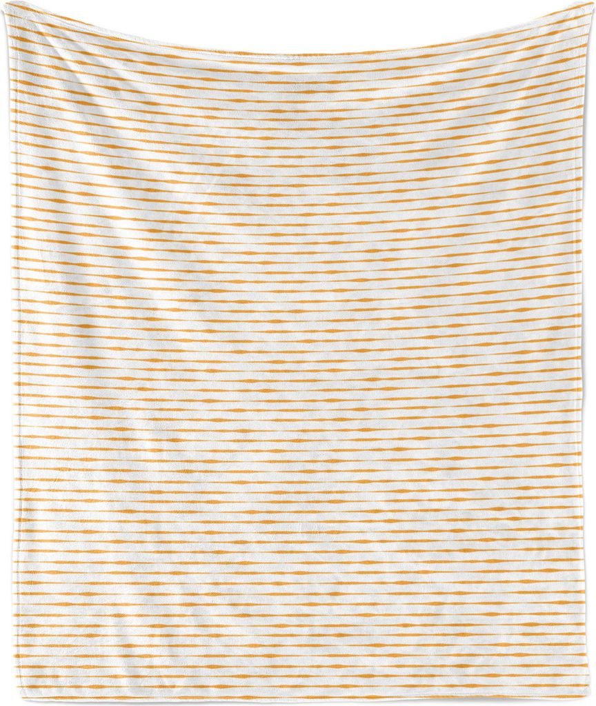 ABAKUHAUS moderne Streifen Weich Flanell Fleece Decke, Horizontaler gestreifter Grunge Bolt-Details Einfarbige Drucke, 175 x 230 cm, Blasse Orange ...