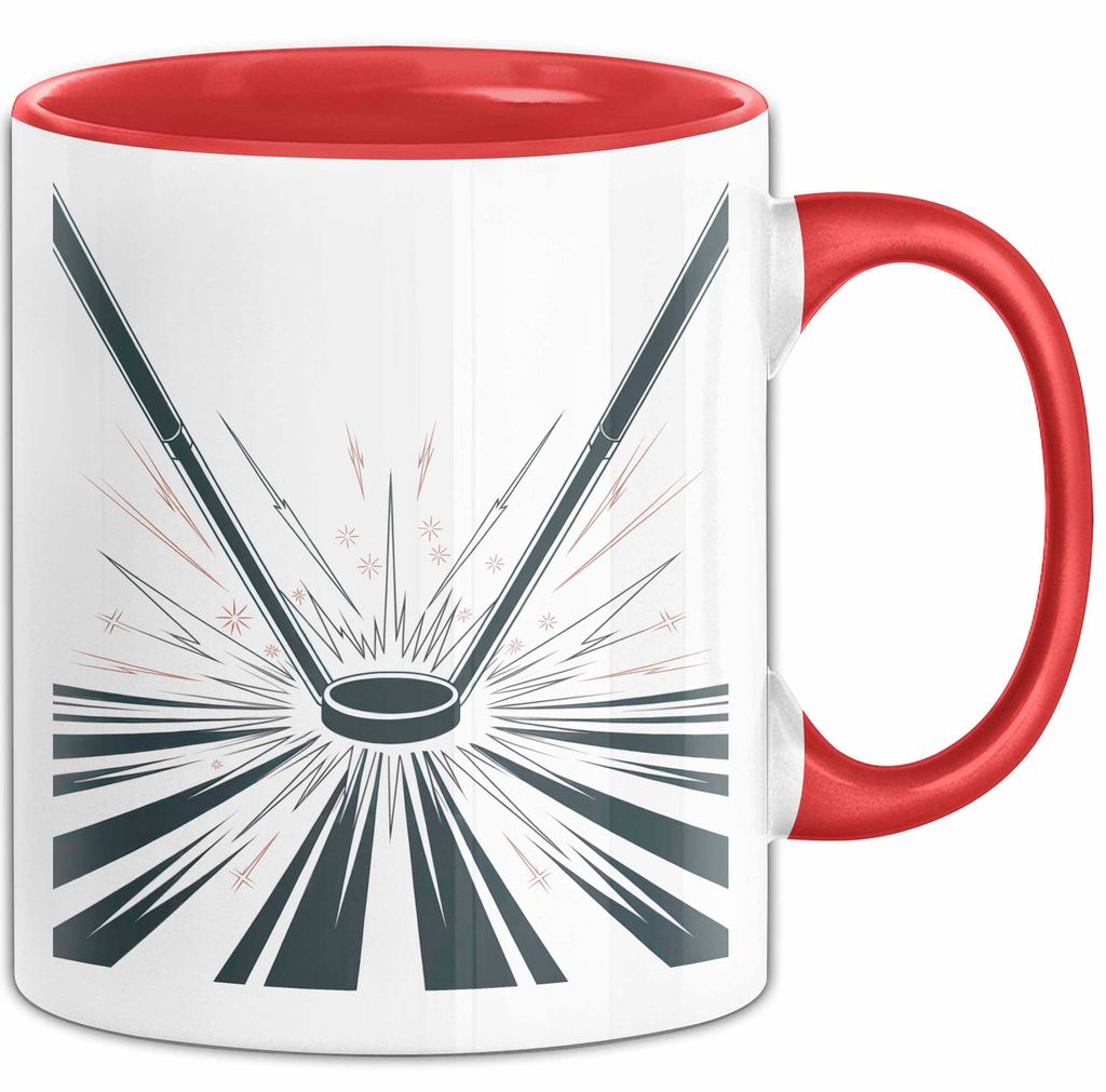 Eishockey Spieler Tasse Geschenk Lustige Geschenkidee Spruch Für Eisbahn Krieger (Rot)