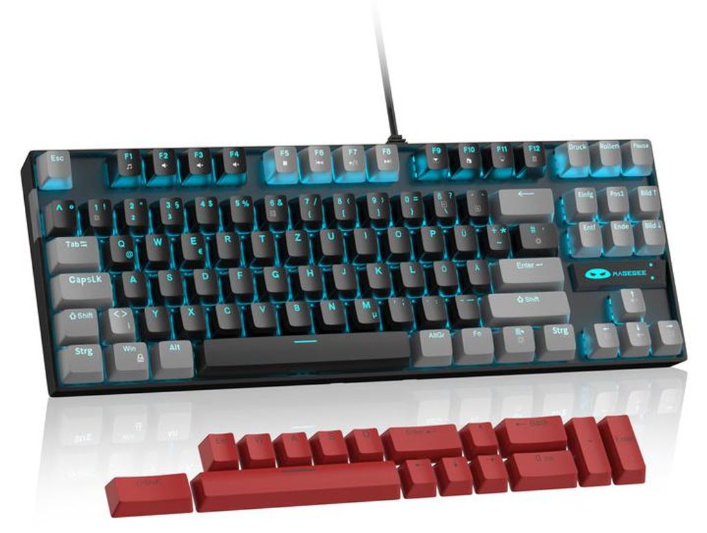 Mechanische Gaming Tastatur 88 Tasten QWERTZ DE, Red Produktbild 