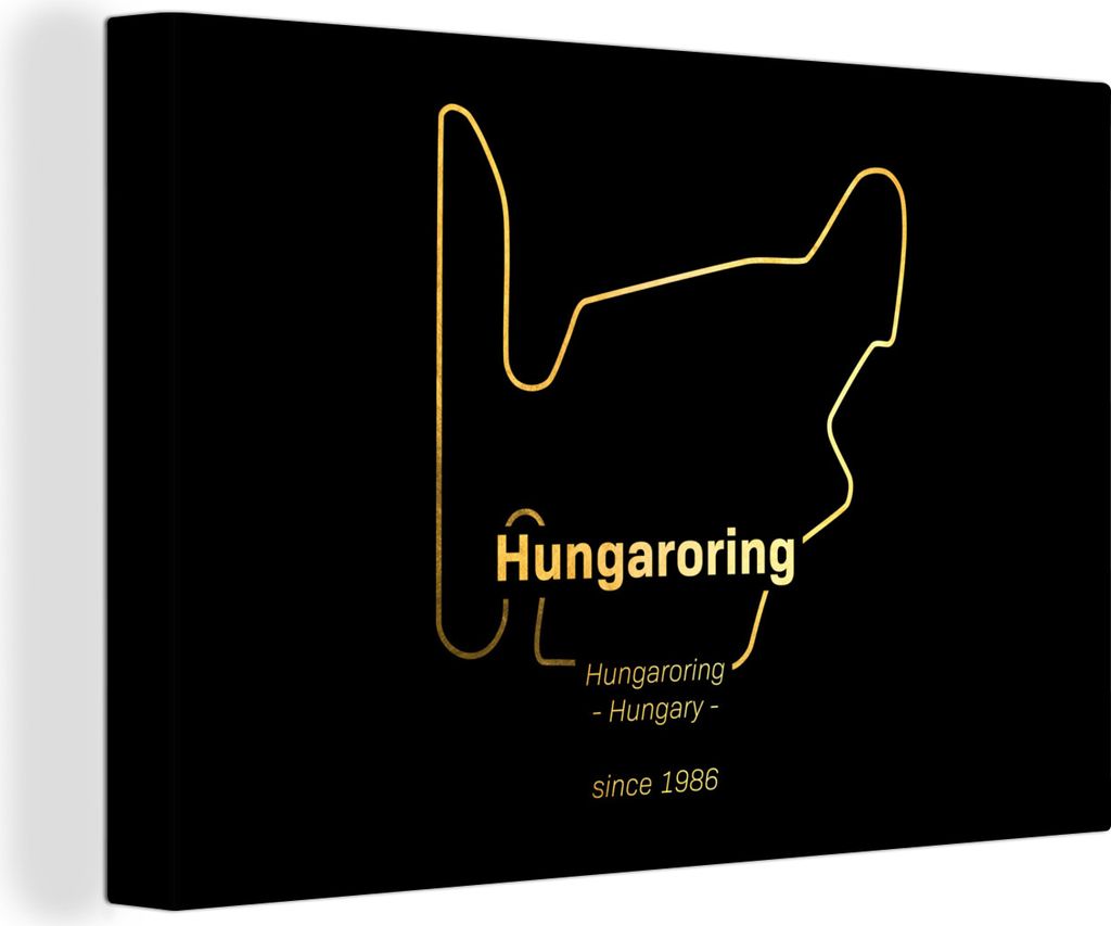 OneMillionCanvasses - Leinwandbilder - 140x90 cm, Hungaroring - F1 - Rennstrecke, Wandbilder Kunstdruck Wanddekoration - Foto auf Leinwand - Gem...