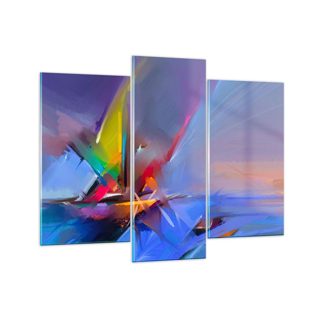 Bilder auf glas - Abstraktion modern - 130x100cm - Glasbilder - Wandbilder - Kunstdruck - zum Aufhängen bereit - Wanddekoration aus Glas - Glas Bi...