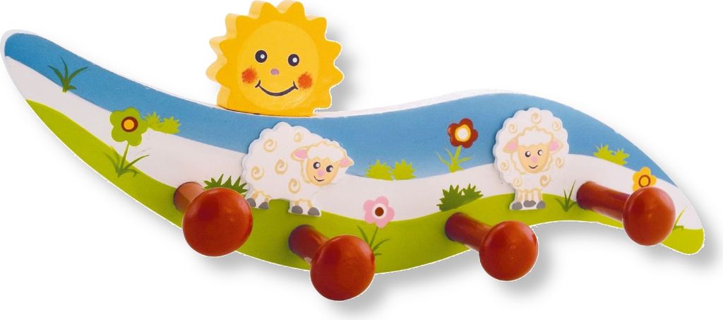 Kindergarderobe Holz mit Kinder Kleiderhaken