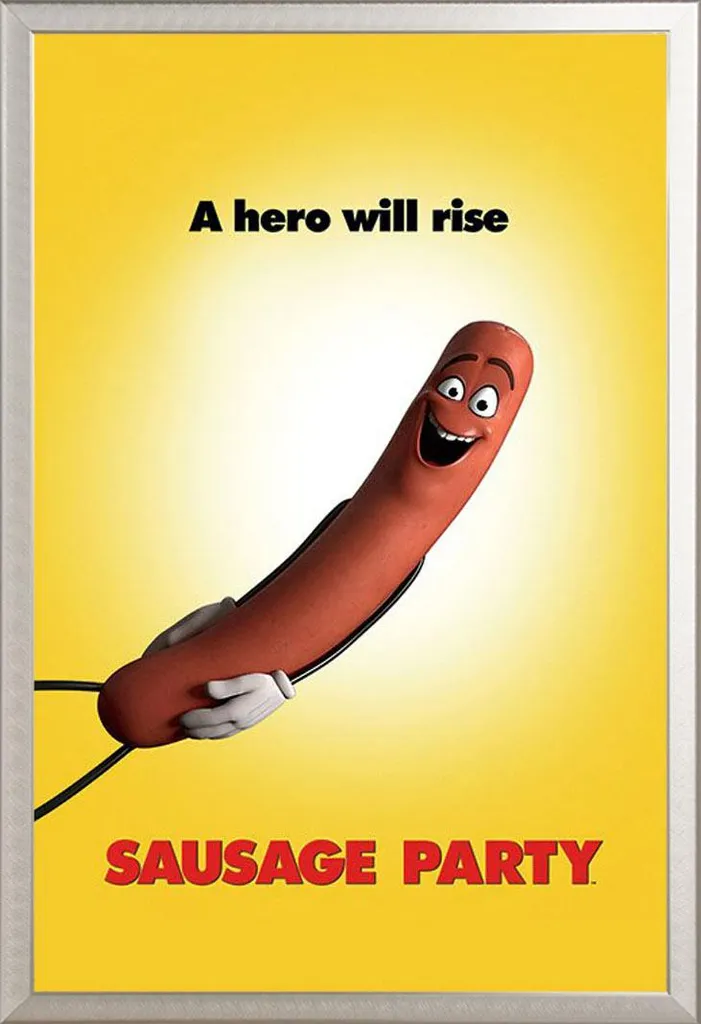 Offerta Poster Sausage Party + Cornice Alluminio Shinsuke Argento