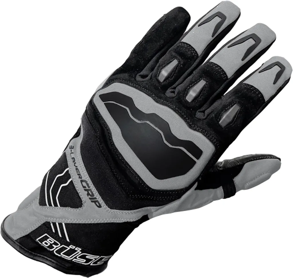 Gants moto Büse Gravel Gris clair 10 avec coques de protection renforcées
