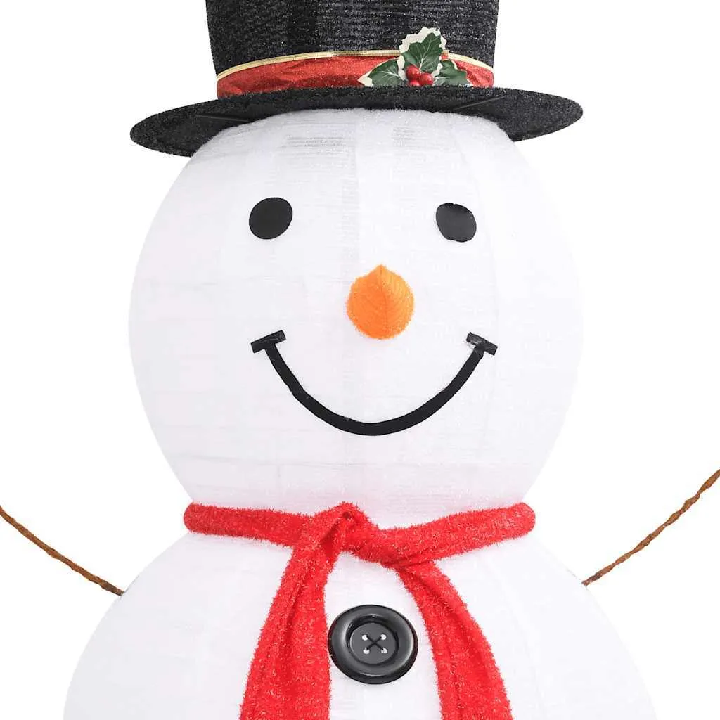 Bonhomme de neige LED 180 cm stable et durable en tissu luxe de Noël