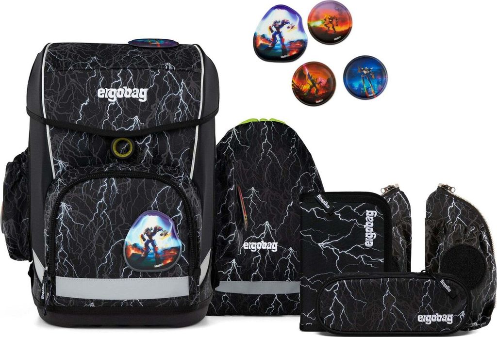 ergobag Schulranzen Reflex Glow-Edition Cubo Light Set Produktbild