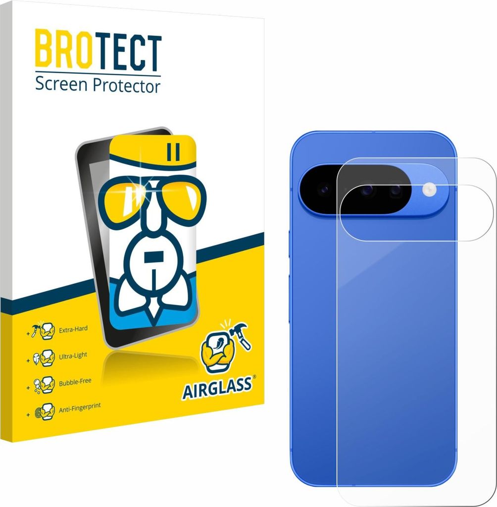 BROTECT Schutzglas für Google Pixel 10 (Rückseite) Schutzfolie Panzer Folie Glas Display Schutz klar